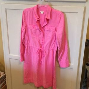 J.Crew Pink Drawstring Waist Distressed Dress - 6